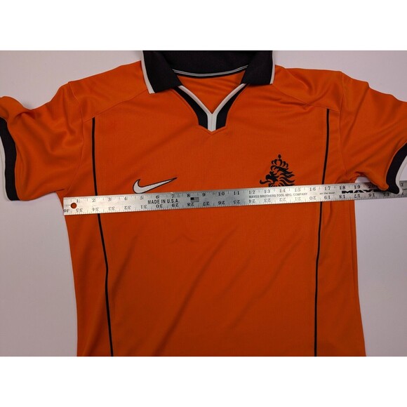 1998 Netherlands Mens Home Retro Soccer Football Jersey Short Sleeve Nike Medium - Picture 11 of 13